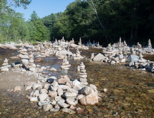 Bondville, VT:  Cairns in Winhall River 7/30/13