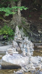 Bondville, VT:  Cairns in Winhall River 7/30/13