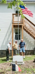 Belmont, VT:  Flag raising at Odd Fellows memorial 6/30/12