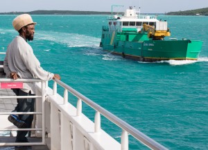 Harbour Island, Bahamas:  Watching the Eleuthera Express  1/8/15