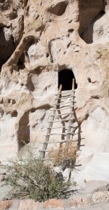 Los Alamos, NM:  Bandelier Nat'l Monument, ladder to cliff dwelling  11/15/14